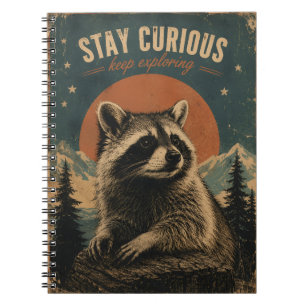 Nieuwsgierige Wasbeer Vintage Notitieboek