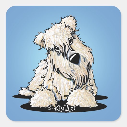 Nieuwsgierige Wheaten Terrier Stickers (Voorkant)