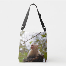 Nieuwsgierige Witgezichtkapucijnaap Crossbody Tas