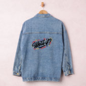 Nieuwsgierige Zaligheid: 'Wat Als?' Calligrafie Denim Jacket (Hangar)