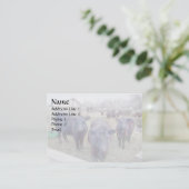 Nieuwsgierige zwarte angus visitekaartje (Staand voorkant)