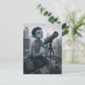 Nieuwsgierigheid / Astronoom / Dak Briefkaart (Staand voorkant)