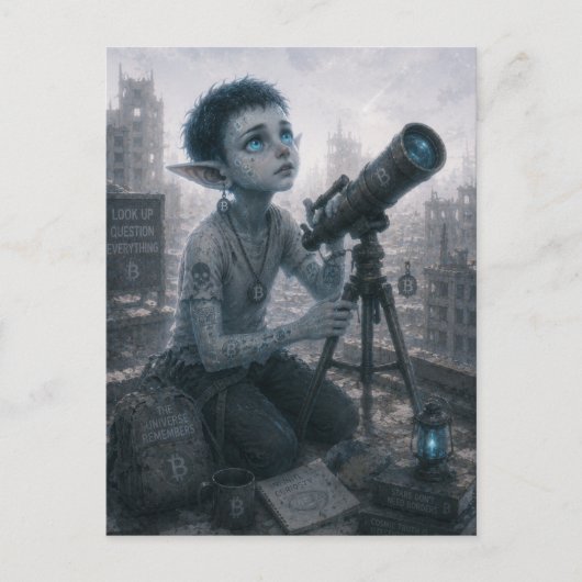Nieuwsgierigheid / Astronoom / Dak Briefkaart (Voorkant)