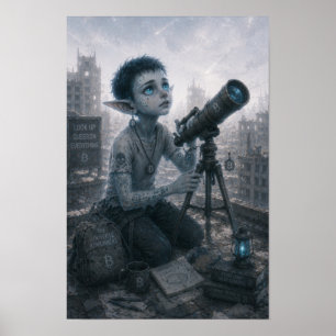 Nieuwsgierigheid / Astronoom / Dakposter Poster