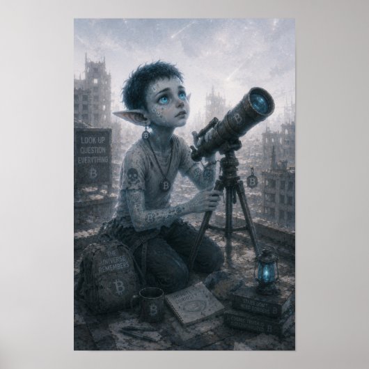 Nieuwsgierigheid / Astronoom / Dakposter Poster (Voorkant)