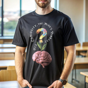 Nieuwsgierigheid Bloeit: Brain Flower Pot T-shirt