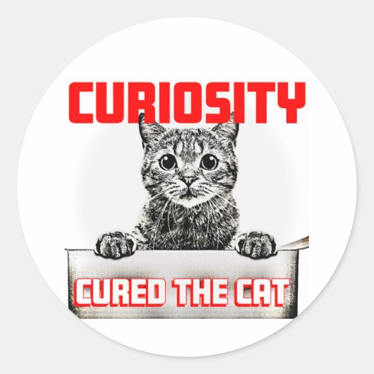 Nieuwsgierigheid geneest de kat ronde sticker (Voorkant)