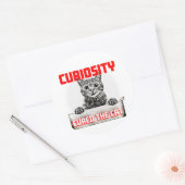 Nieuwsgierigheid geneest de kat ronde sticker (Envelop)