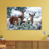 Nieuwsgierigheid herten verpakt canvas (Insitu (Woonkamer))