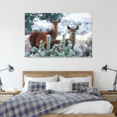 Nieuwsgierigheid herten verpakt canvas afdruk (Insitu (Slaapkamer))