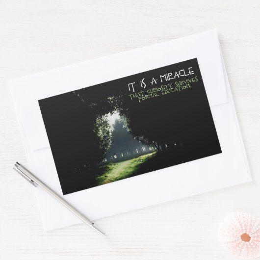 "Nieuwsgierigheid" Inspirerend quote Rechthoekige Sticker (Envelop)