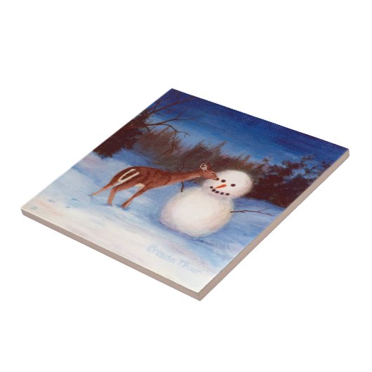 Nieuwsgierigheid kersttegel tegeltje (Zijkant)