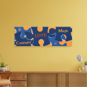 Nieuwsgierigheid & LIEFDE = Magische Puzzelstukken Canvas Afdruk (Insitu (Woonkamer))