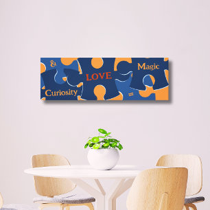Nieuwsgierigheid & LIEFDE = Magische Puzzelstukken Canvas Afdruk