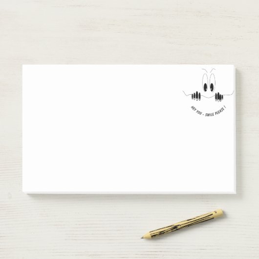 Nieuwsgierigheid Ogen Glimlach Grappige Sticky Not Post-it® Notes (Op bureau)