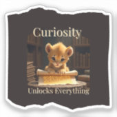 Nieuwsgierigheid ontgrendelt alles - Schattigee Li Sticker (Voorkant)