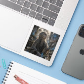 Nieuwsgierigheid / Oracle / Vergeten Tempel Sticker (Laptop met iPhone)