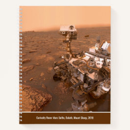 Nieuwsgierigheid Rover Mars Dusty Selfie op Mount Notitieboek