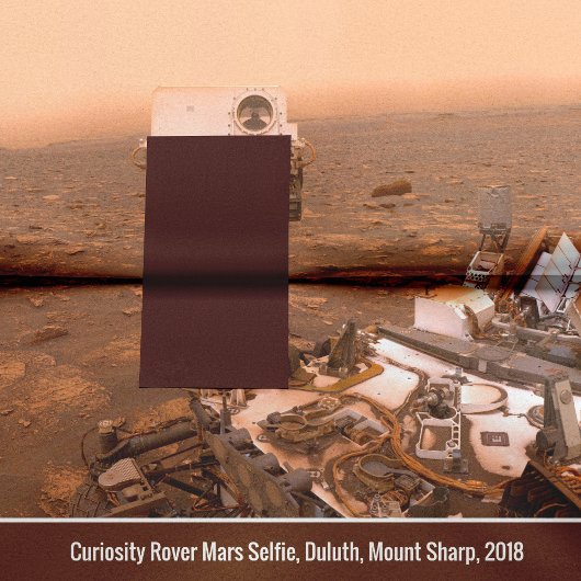 Nieuwsgierigheid Rover Mars Dusty Selfie op Mount  Tissuepapier