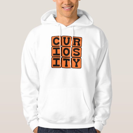 Nieuwsgierigheid, wat de kat doodde hoodie (Voorkant)