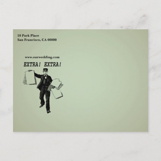  nieuwshuwelijk sparen de datum aankondigingskaart (Achterkant)