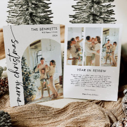 Nieuwsjaar van de moderne Boho Arch in Review Feestdagenkaart