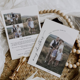 Nieuwsjaar van de moderne Boho Arch in Review Feestdagenkaart