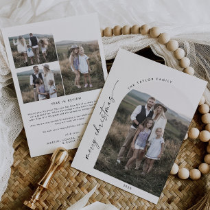 Nieuwsjaar van de moderne Boho Arch in Review Feestdagenkaart