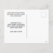 Nieuwsjaar van de moderne Rode Kerst 3 Feestdagenkaart (Achterkant)