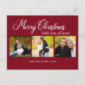 Nieuwsjaar van de moderne Rode Kerst 3 Feestdagenkaart (Voorkant)