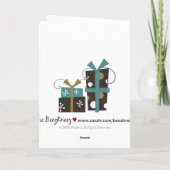 Nieuwskaart voor vreugde en geluk (blauw) feestdagen kaart (Achterkant)