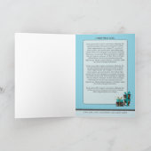 Nieuwskaart voor vreugde en geluk (blauw) feestdagen kaart (Binnen)