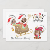 Nieuwskerstfeest met moderne Fun 3 Feestdagenkaart (Voorkant / Achterkant)