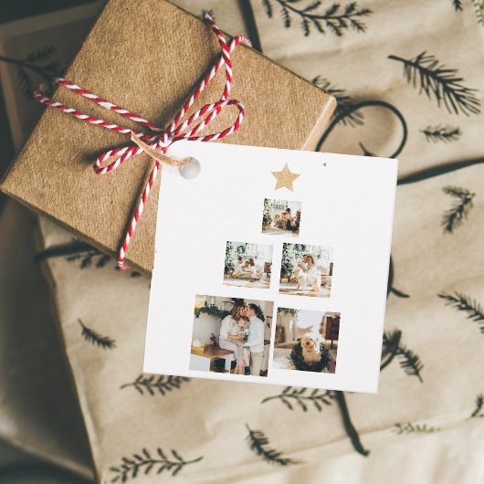 Nieuwskerstfoto met ster bedankjes labels