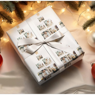 Nieuwskerstfoto met ster cadeaupapier