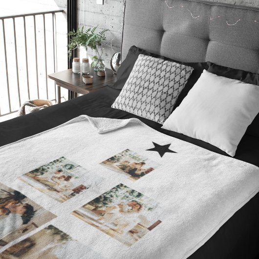 Nieuwskerstfoto met ster fleece deken