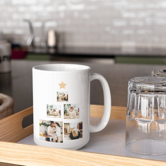 Nieuwskerstfoto met ster koffiemok