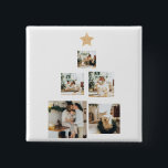 Nieuwskerstfoto met ster vierkante button 5,1 cm<br><div class="desc">Leg de magie van de vakantiemomenten van uw familie vast met onze "Modern Family Christmas Tree with Photo" gepersonaliseerde aandenken. Transformeer de speciale herinneringen van uw familie in een unieke aandenken met ons "Modern Family Christmas Tree with Photo"-ornament van Zazzle. Bestel vandaag nog uw exemplaar en maak dit vakantieseizoen echt...</div>