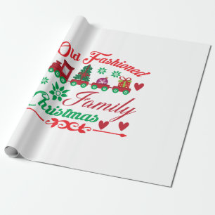 Nieuwskerstkerst met ouderwetse feestdagen cadeaupapier