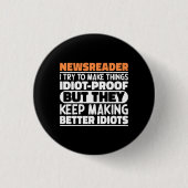 Nieuwslezer Ik probeer dingen grappig te maken Ronde Button 3,2 Cm (Voorkant)