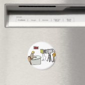 Nieuwslezer live verslag doen in een studio magneet (Insitu (Vaatwasser))