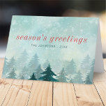 Nieuwsneeuwbos met de moderne Waterverf Kerstwinte Feestdagen Kaart<br><div class="desc">Het ontwerp bestaat uit waterverf sneeuw bedekt bos met pijnbomen Hier te vinden op: http://www.zazzle.com/store/selectpartysupplies</div>