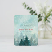 Nieuwsneeuwbos met de moderne Waterverf Kerstwinte Feestdagenkaart (Staand voorkant)