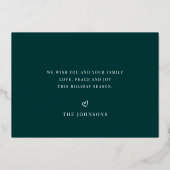 Nieuwsneeuwbos met de moderne Waterverf Kerstwinte Folie Feestdagenkaart (Achterkant)