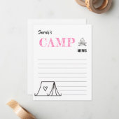 Nieuwsnieuws uit het zomerkamp van de kinder leuke notitiekaartje (Voorkant / Achterkant in situ)