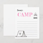 Nieuwsnieuws uit het zomerkamp van de kinder leuke notitiekaartje (Voorkant / Achterkant)