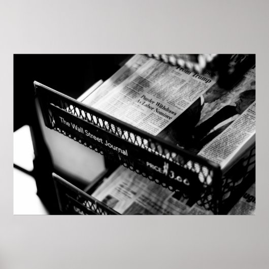 NIEUWSPAPERS OP DE WALSTREET JOURNAL RACK POSTER (Voorkant)