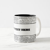 Nieuwspapierstructuur Tweekleurige Koffiemok (Voorkant rechts)