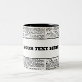 Nieuwspapierstructuur Tweekleurige Koffiemok (Center)