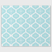 Nieuwspatroon voor kerstmis Aqua Blue Snowflakes Cadeaupapier (Vlak)